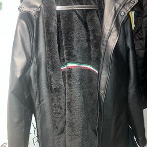 Ferrari Black Jacket with Tricolor Detail